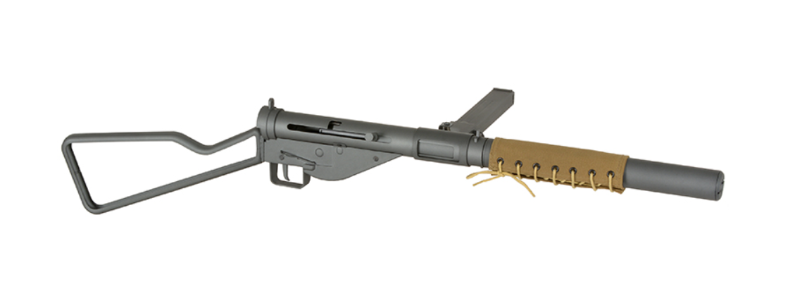 Sten SOE S Mk2 Full Steel Skeleton Loop Stock Built In Tracer Unit Muzzle Flash Effect Grey Version AEG by AGM