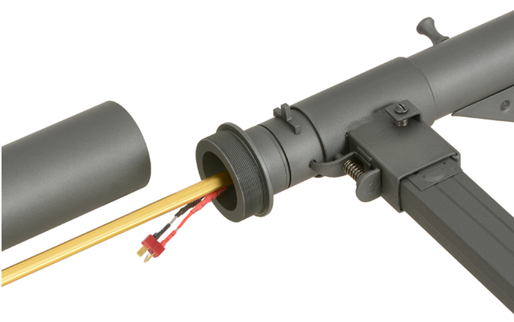 Sten SOE S Mk2 Full Steel Skeleton Loop Stock Built In Tracer Unit Muzzle Flash Effect Grey Version AEG by AGM