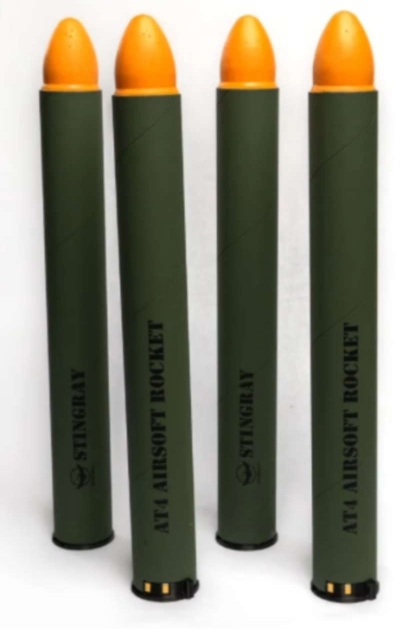 Stingray AT4 S2 Rockets Red Marking 90m Airsoft 4pcs Orange Head by Stingray Airsoft