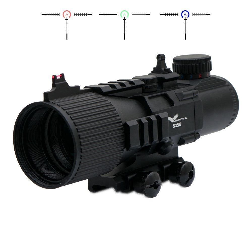 Tactical Scope 5 x 50 Acog Type Shock - Dust & Fog Proof Ottica Fissa 5x by Js Tactical