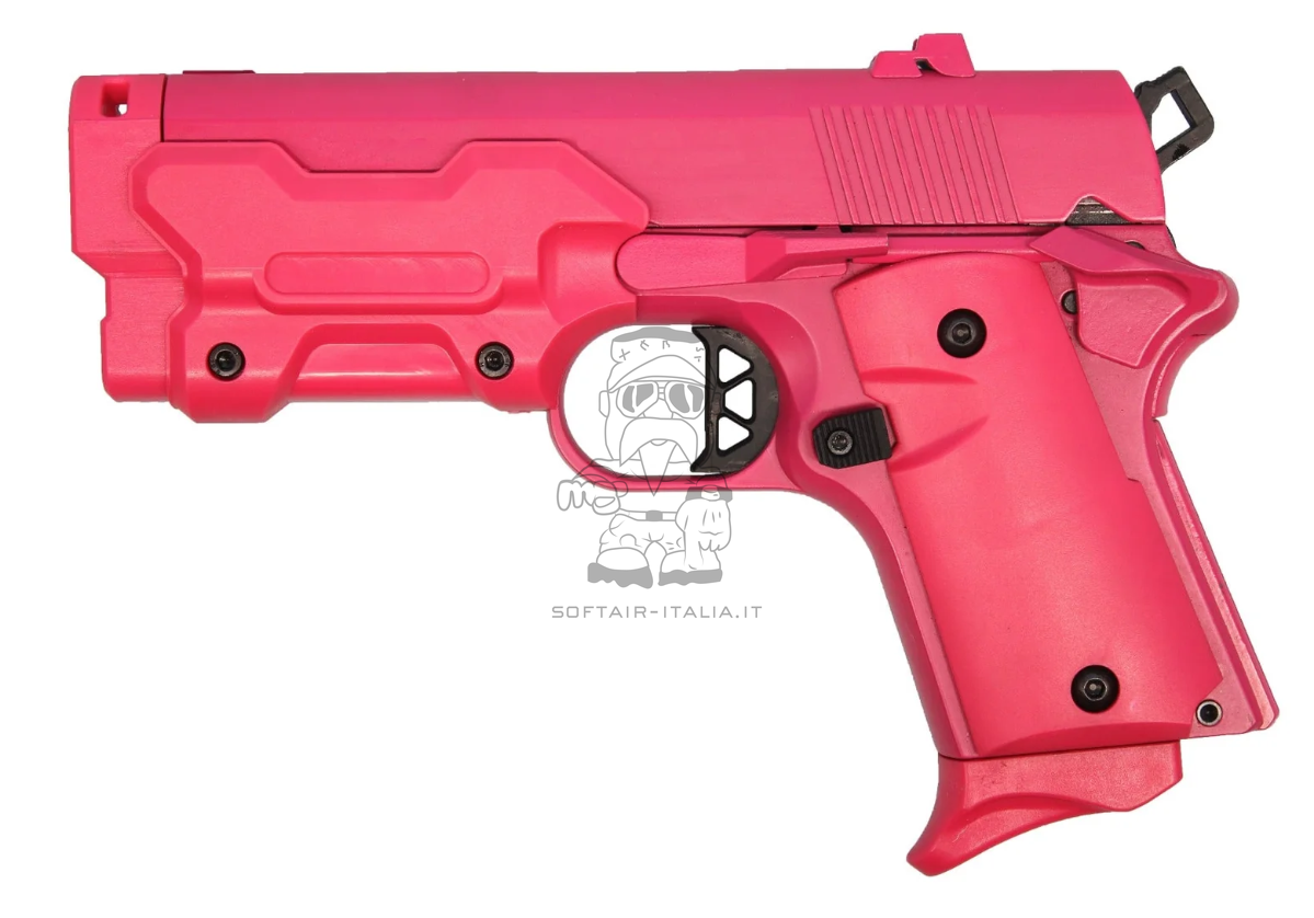 Vorpal Bunny AM.45 Pink Full Metal 1:1 GBB Gas Blow Back  Airsoft Pistol by Double Bell