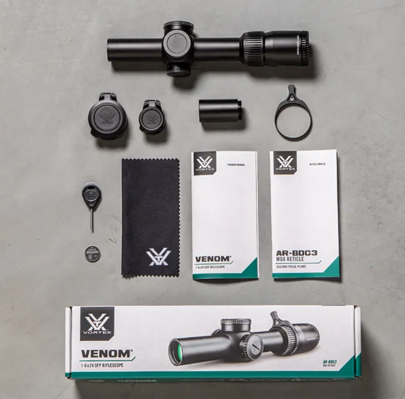Vortex Venom Optic AR-BDC3 MOA Venom SFP 1-6 x 24 AR-BDC3 MOA Reticle 30mm Tube Ottica by Vortex