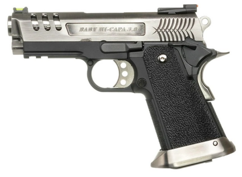 WE ACP .45 Deinonychus E-Force Gen2 WET-3 Baby Hi-Capa 3.8 Metal Slide GBB Gas Blow Back Silver - Chrome by WE