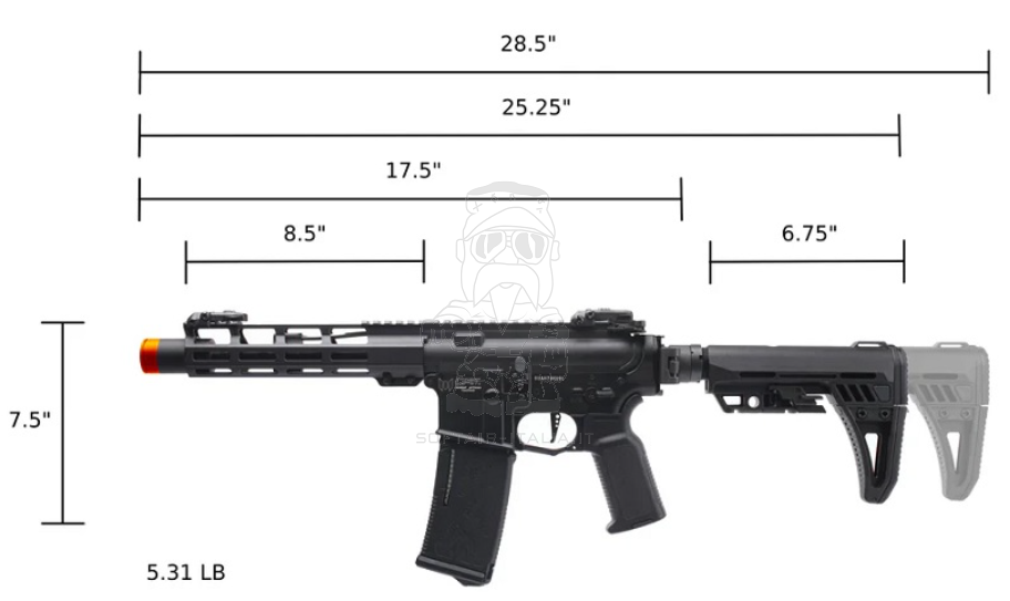 Arcturus X C.A.T. M4 - AR15 Explorer 8.5" Folding Stock AR FE™ Optical ETU Mosfet AEG Carbine by Arcturus