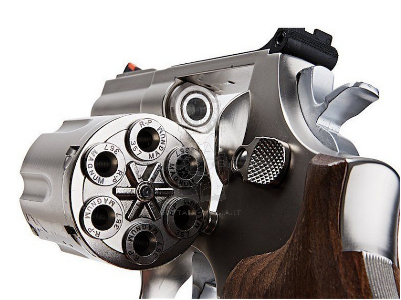 Ares Revolver S&W Wood Grips & Metal Co2 Model 686 3,5inch Silver - Chrome Version by Ares