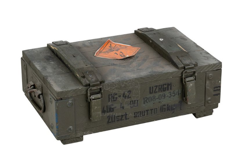 Army Original Military Wooden Ammo Box 44 x 35 x 20cm.