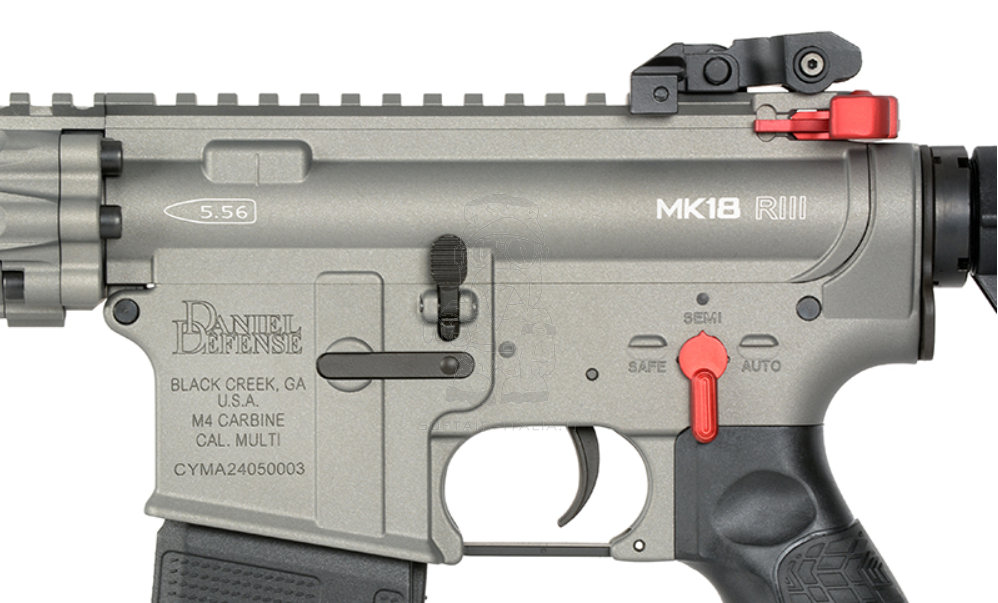 EMG > Cyma Platinum MK18 Daniel Defense RIII 10.3inc Eshooter ETU Grey - Red Version by Cyma > Platinum - EMG
