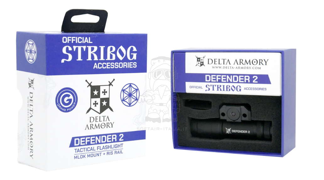 MLOK & RIS Rail Tactical Flash Light DEFENDER 2 Stribog Official Accessories by Delta Armory