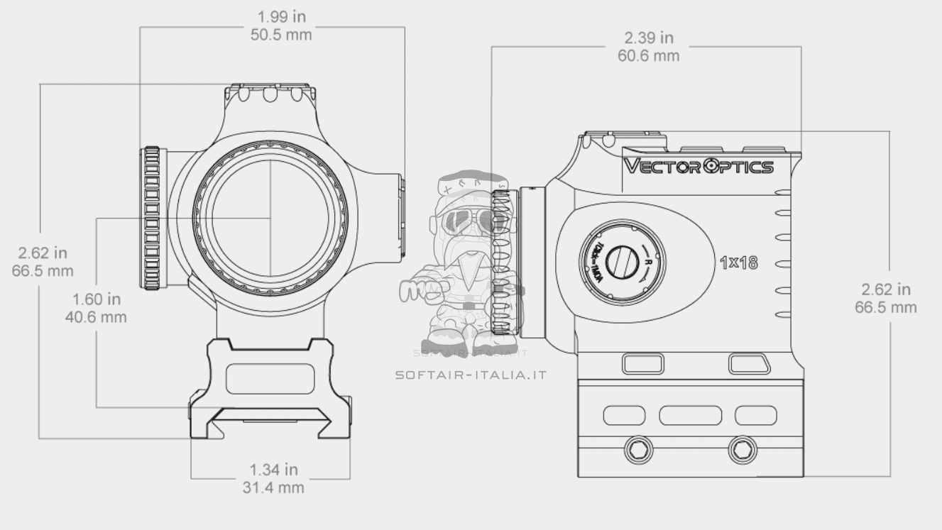 Vector Optics Paragon 1 x18 X Mini Prism Scope by Vector Optics