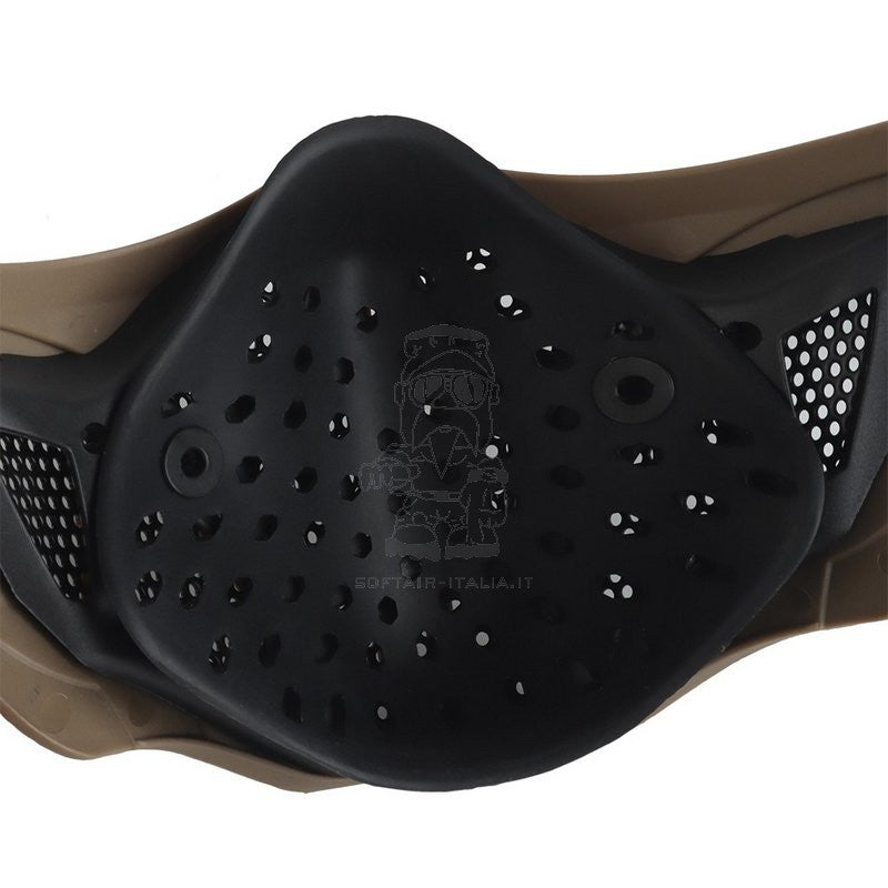 Scorpion Mortal Combat Half Mask Tan Dark Earth Maschera Protettiva by Wosport.