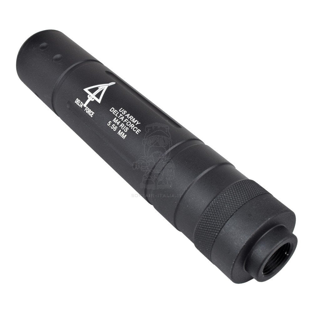 Silenziatore Softair Suppressor Delta Force 155 x 30mm. Filetto 14mm. CCW Antiorario by Cyma