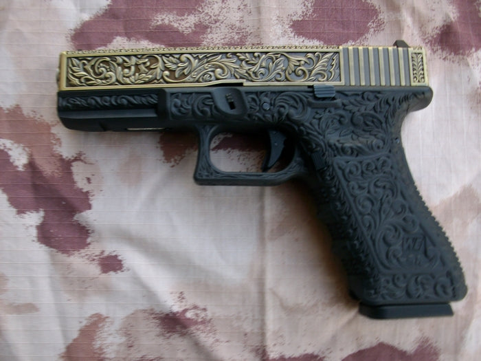 WE G17 Floral Pattern Ivory GBB Metal Slide by WE
