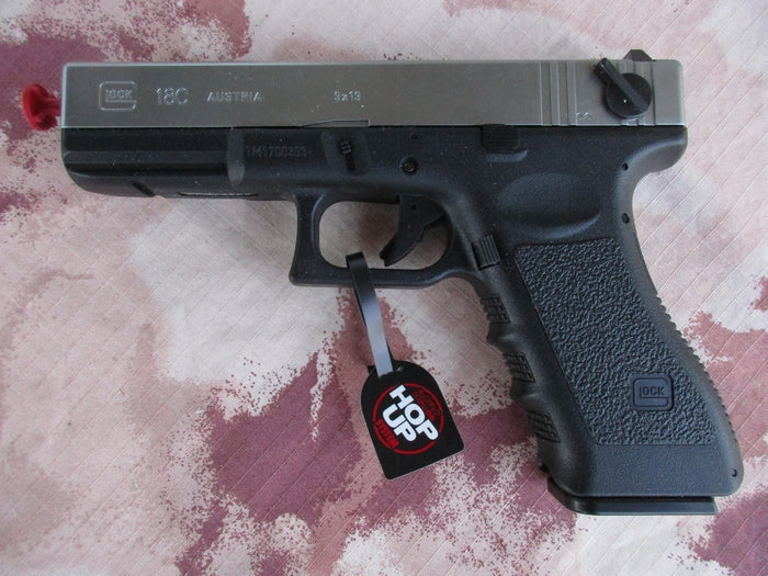 Tokyo Marui G18c Silver - Chrome Slide AEP Pistola Elettrica by Tokyo Marui