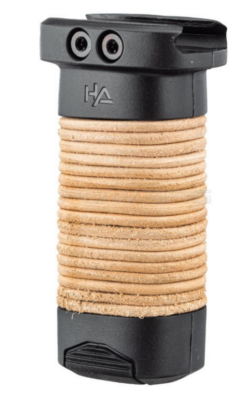 Hera Arms Natural Leather Vertical Forward Grip Handle HFGL 20mm. Rail by Hera Arms