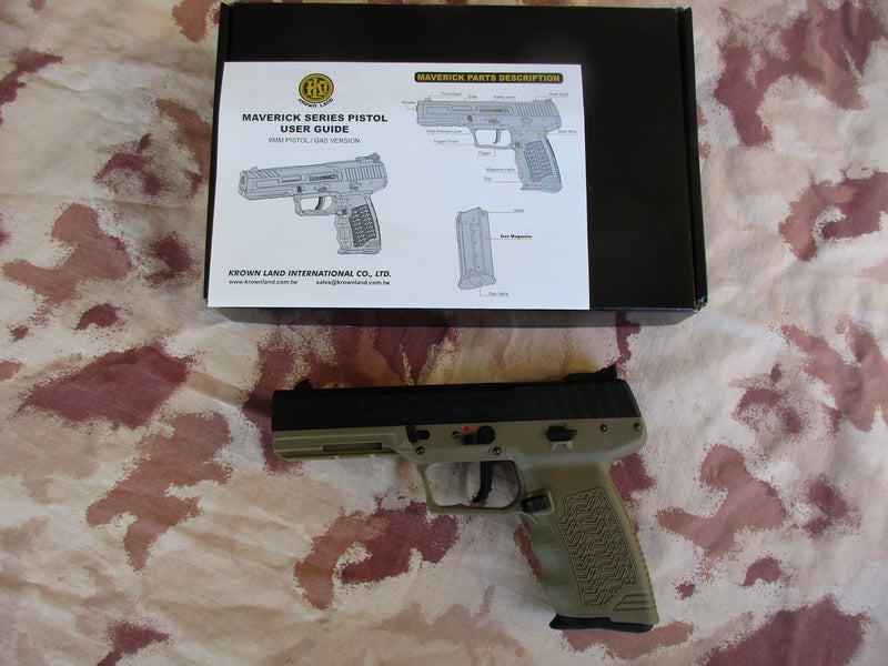KLI Maverick Dual Tone GBB Gas Blow Back Pistol by Krown Land Ind.