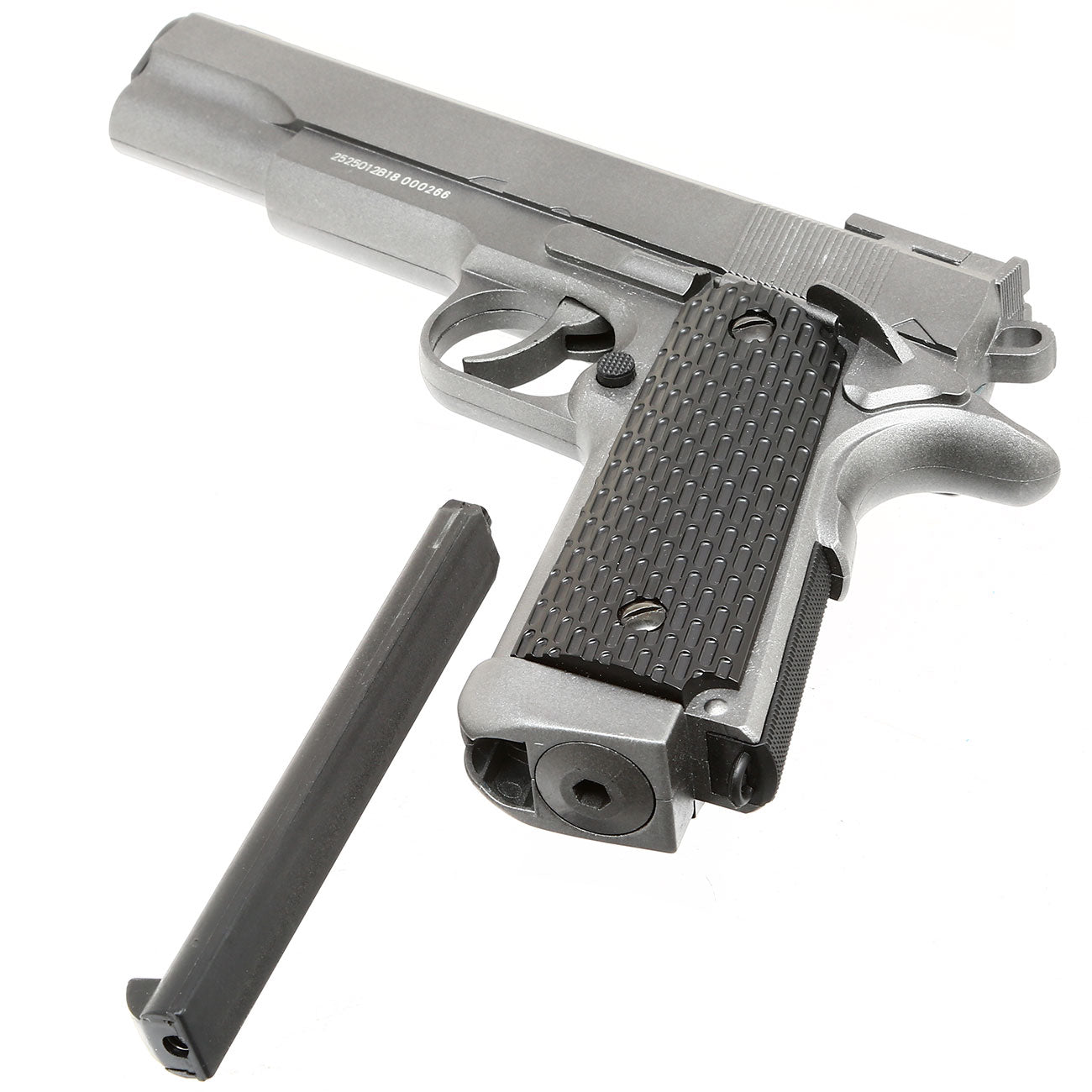 WELL M1911 Type1911 Type Combat Co2 NBB Full Metal Grey with Case by Well