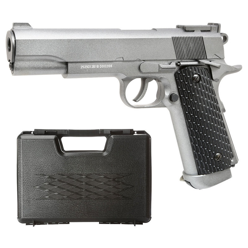 WELL M1911 Type1911 Type Combat Co2 NBB Full Metal Grey with Case by Well