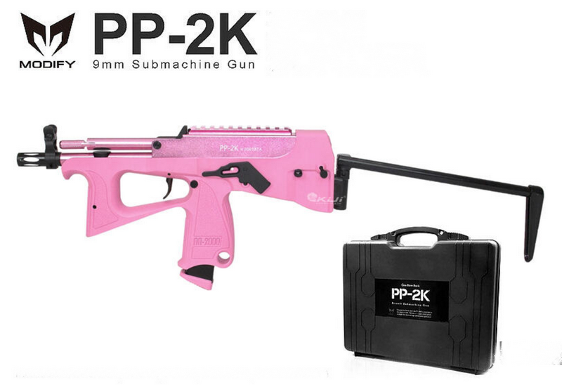 Modify PP-2K Co2 9mm GBB Gas Blow Back SMG Submachine Gun Pink Version