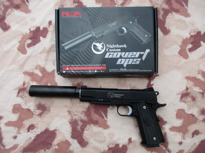Nighthawk 1911 Custom Covert Ops Full Metal Co2 BlowBack Scritte e Loghi Originali by KWC > RWA