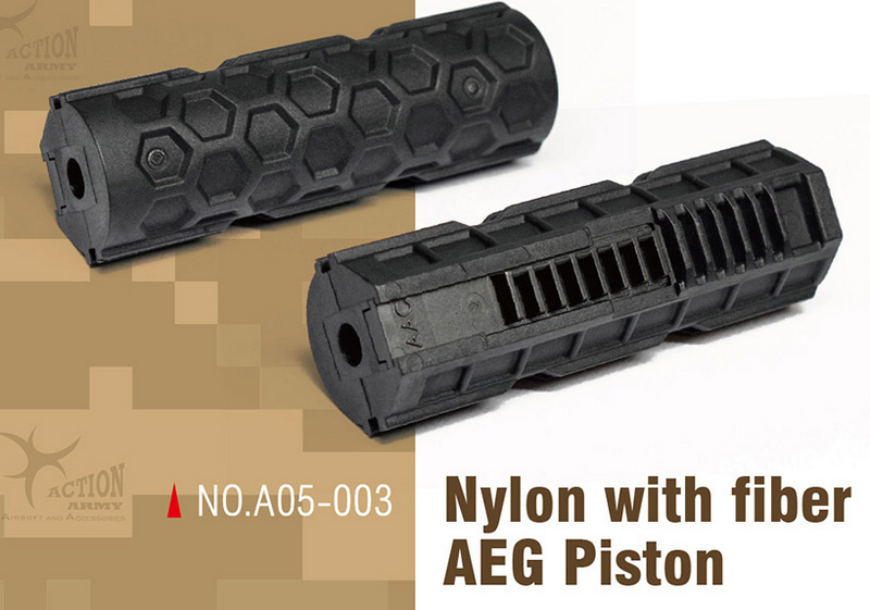 Pistone in Nylon - Fibra di Vetro Primi 8 Denti in Acciaio A05-003 by Action Army