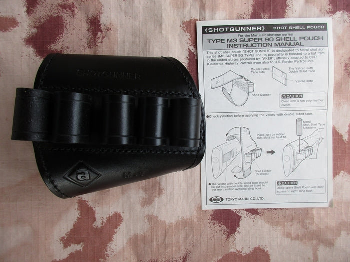 Shotgun M3 Poggiaguancia Cartuccera in Pelle Aker by Marui