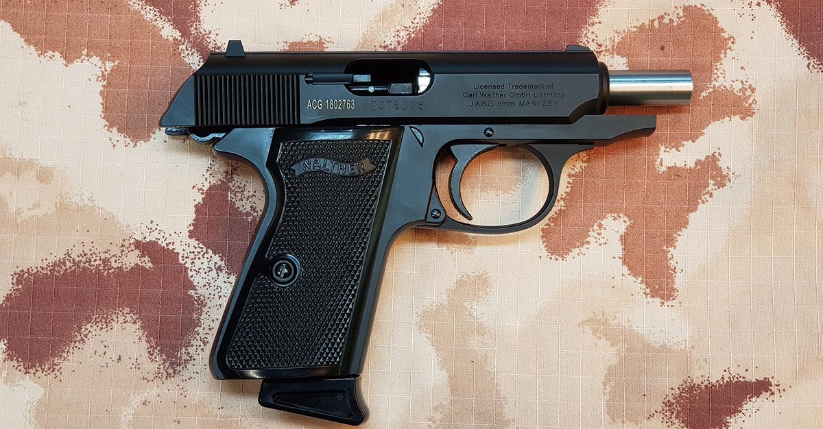 PPK S Full Metal Silenziata con Scritte e Loghi Originali Walther GBB by Maruzen per Umarex