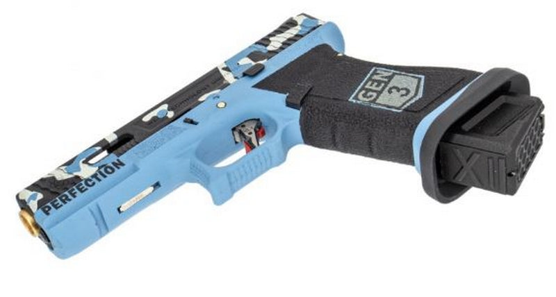 WE G17 - R17 Secret Metal Slide Gen3  Blue Camo GBB Gas Blow Back by WE