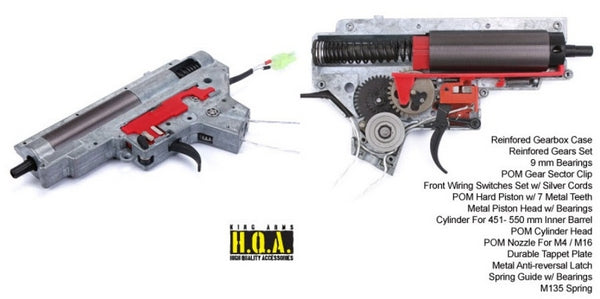 9mm. SP135-post. M16 Full Set Gear Box by King Arms
