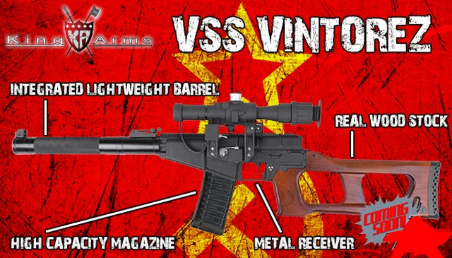 Vintorez VSS Full Wood & Metal Mosfet Li-Po Ready by King Arms