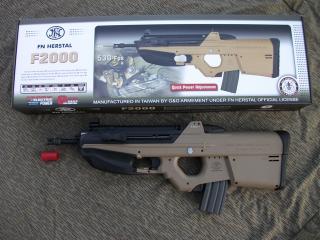 F2000 FN HERSTAL "Power Adjustment Control" Tan TR Tactical Rail by G&G